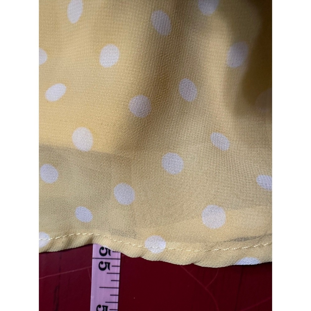 Torrid Polka‎ Dot Maxi Dress 1X Butter Yellow Smocked Empire Waist Coquette - Picture 12 of 13